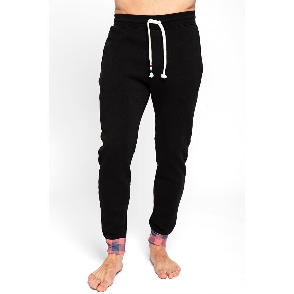 NWT Sol‎ Angeles Buffalo Plaid Cuff Joggers Sweatpants Mens XL Black $128